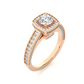 Cushion Halo Moissanite Lab Diamond Vermeil Ring