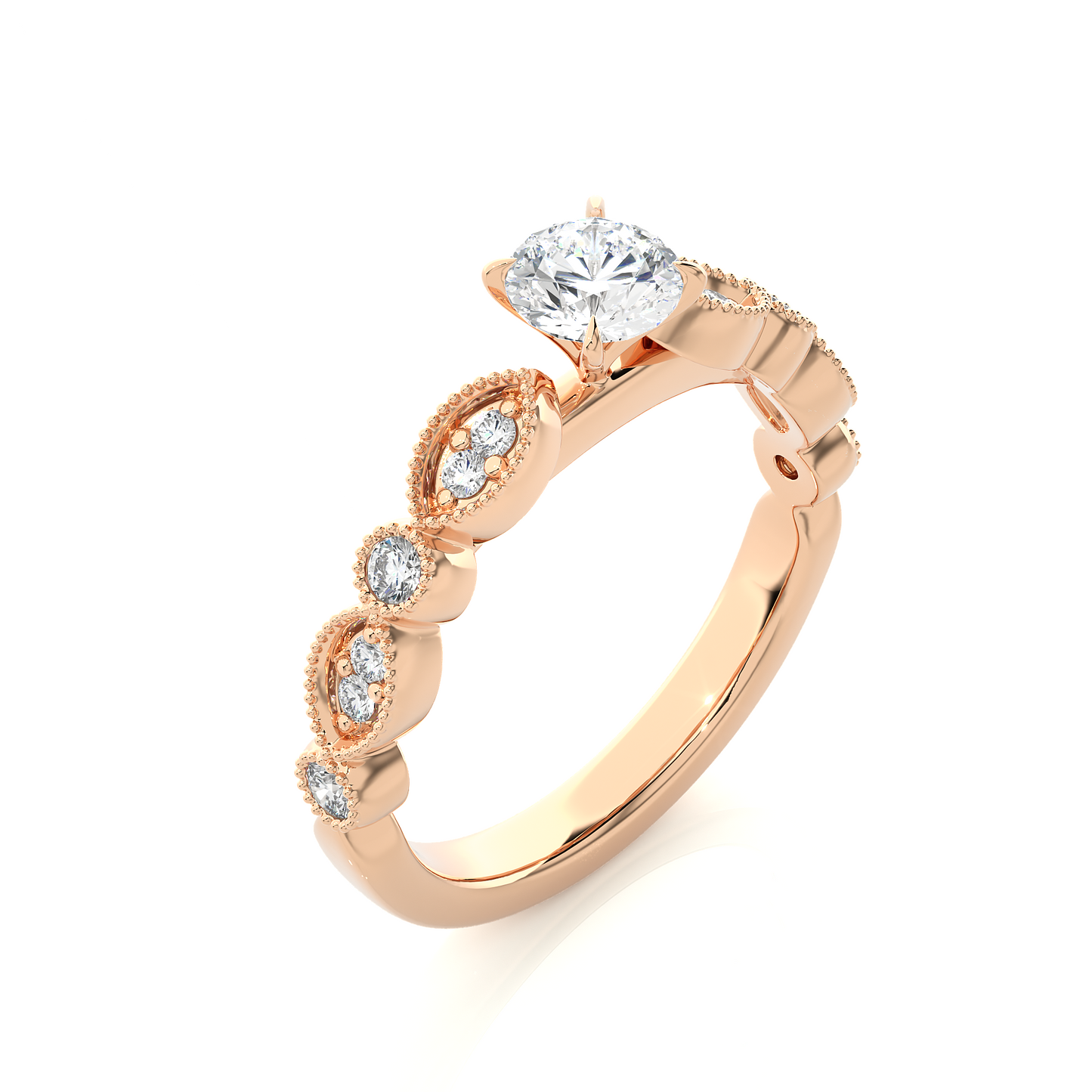 Royal Spark Halo Vermeil Engagement Statement Ring