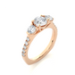 Round Lab Diamond Three Stone Engagement RIng