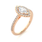Marquise Halo Moissanite Lab Diamond Vermeil Ring