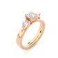 Princess Diamond Three Stone Engagement Ring