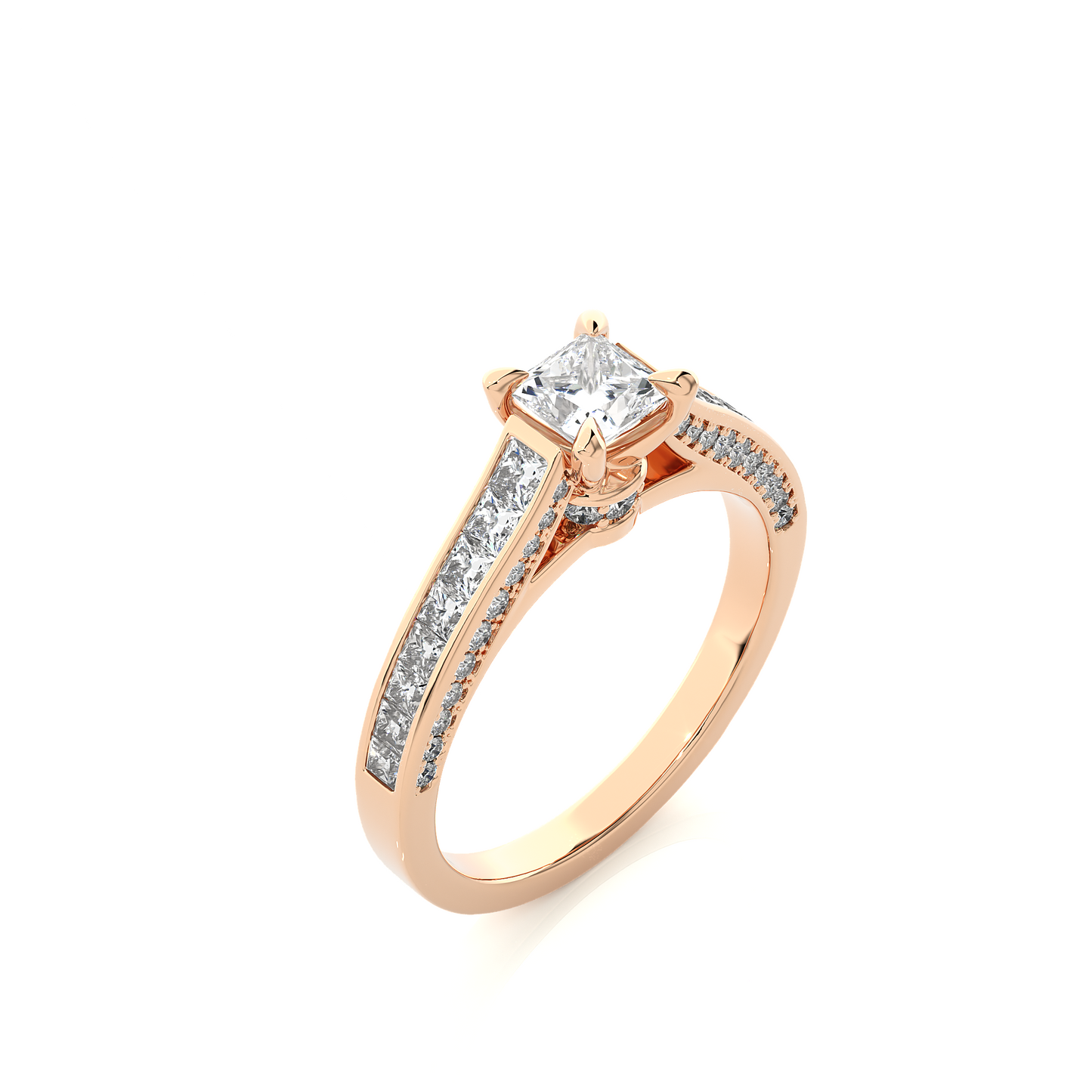 Princess Cut Lab / Moissanite Diamond Engagement Ring