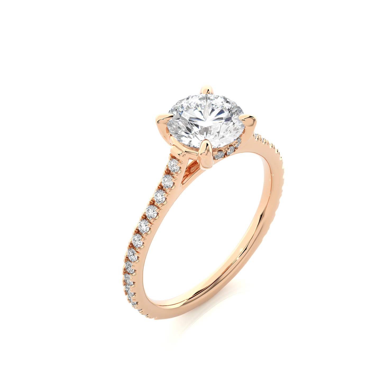 Luxury Solitaire Moissanite Lab Diamond Vermeil Ring