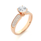 Lab Diamond Moissanite Round Solitaire Pave Engagement Ring