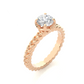 Vintage Heart Band Vermeil Moissanite Lab Diamond Ring