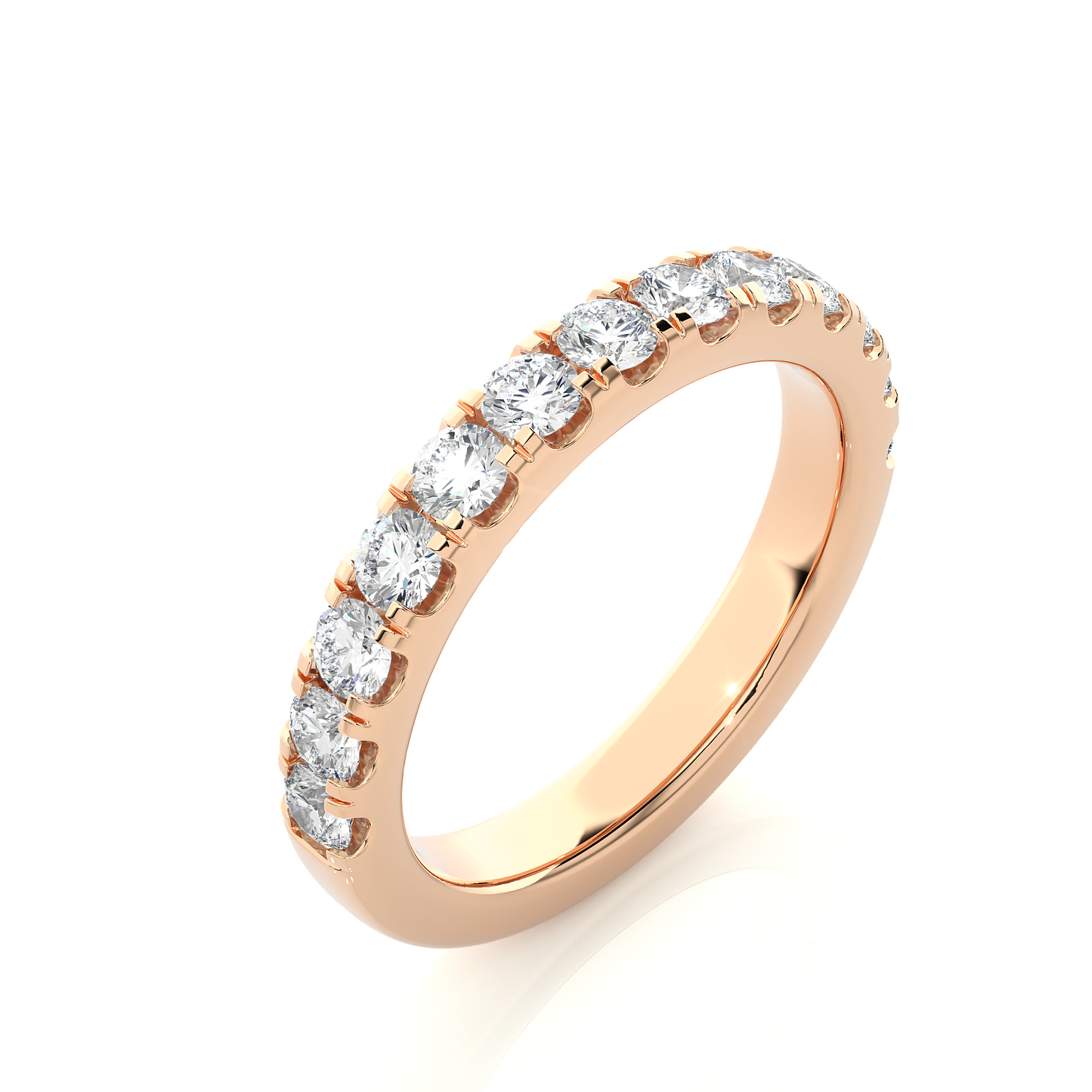 Round Prong Set Eternity Wedding Band Vermeil Ring