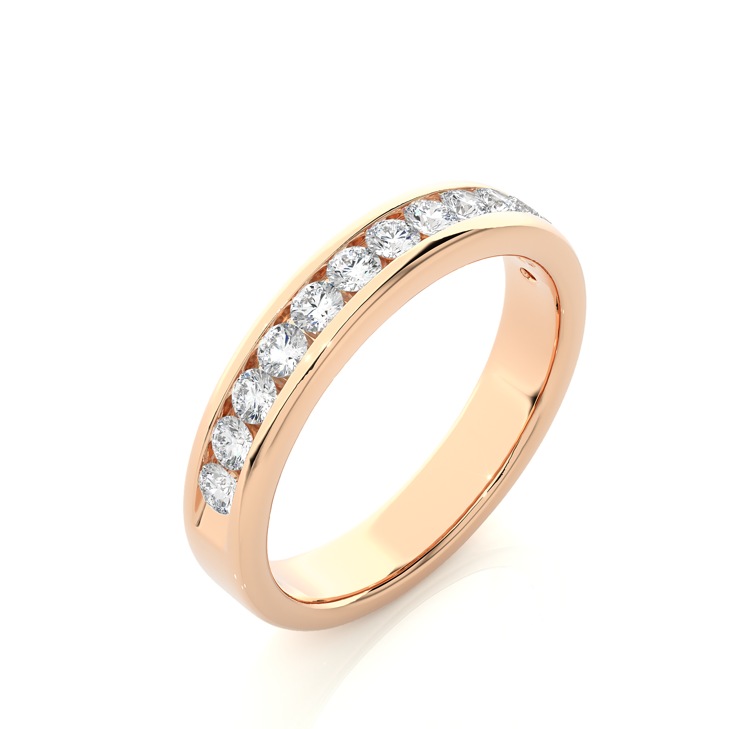 Classic Diamond Moissanite Lab Vermeil Wedding Band Ring