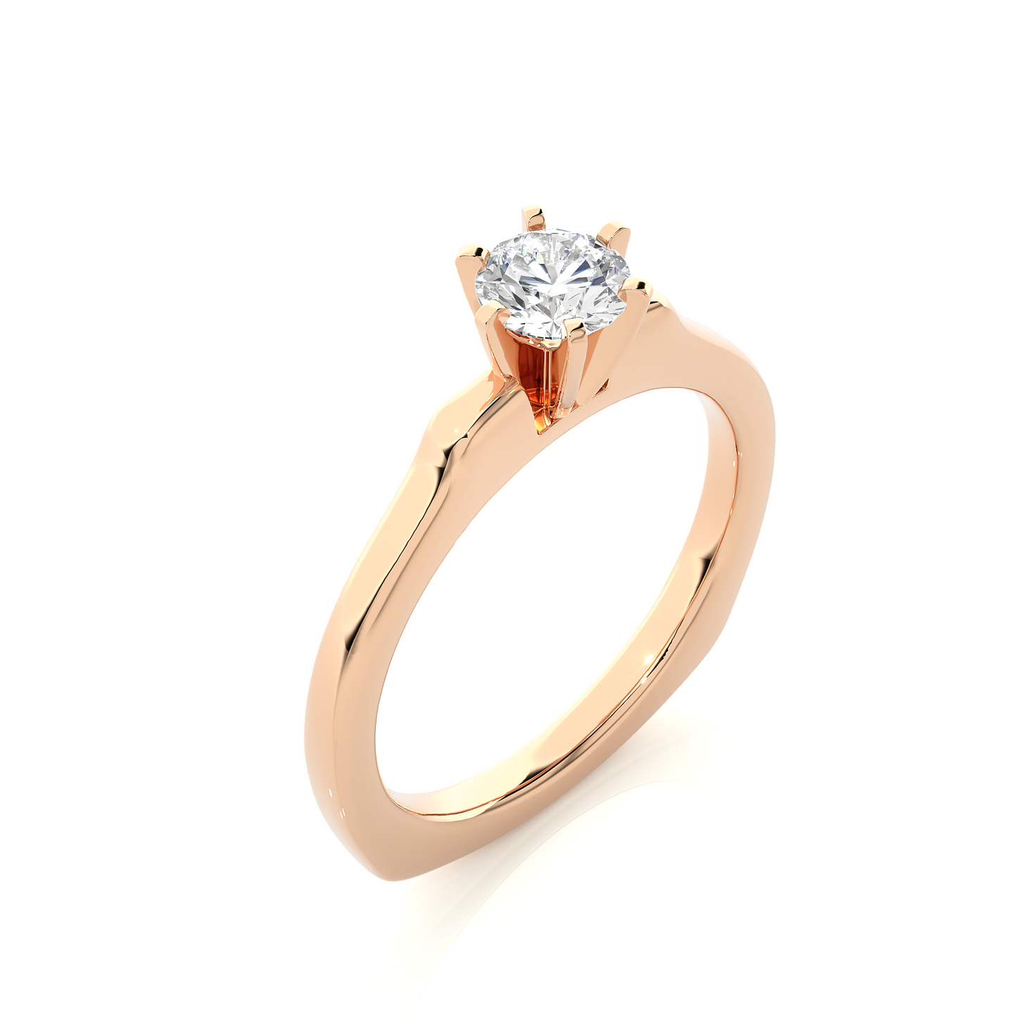 Minimalist Round Vermeil Moissanite Lab Diamond Engagement Ring