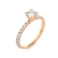 Princess Cut Lab & Moissanite Diamond Pavé Engagement Ring