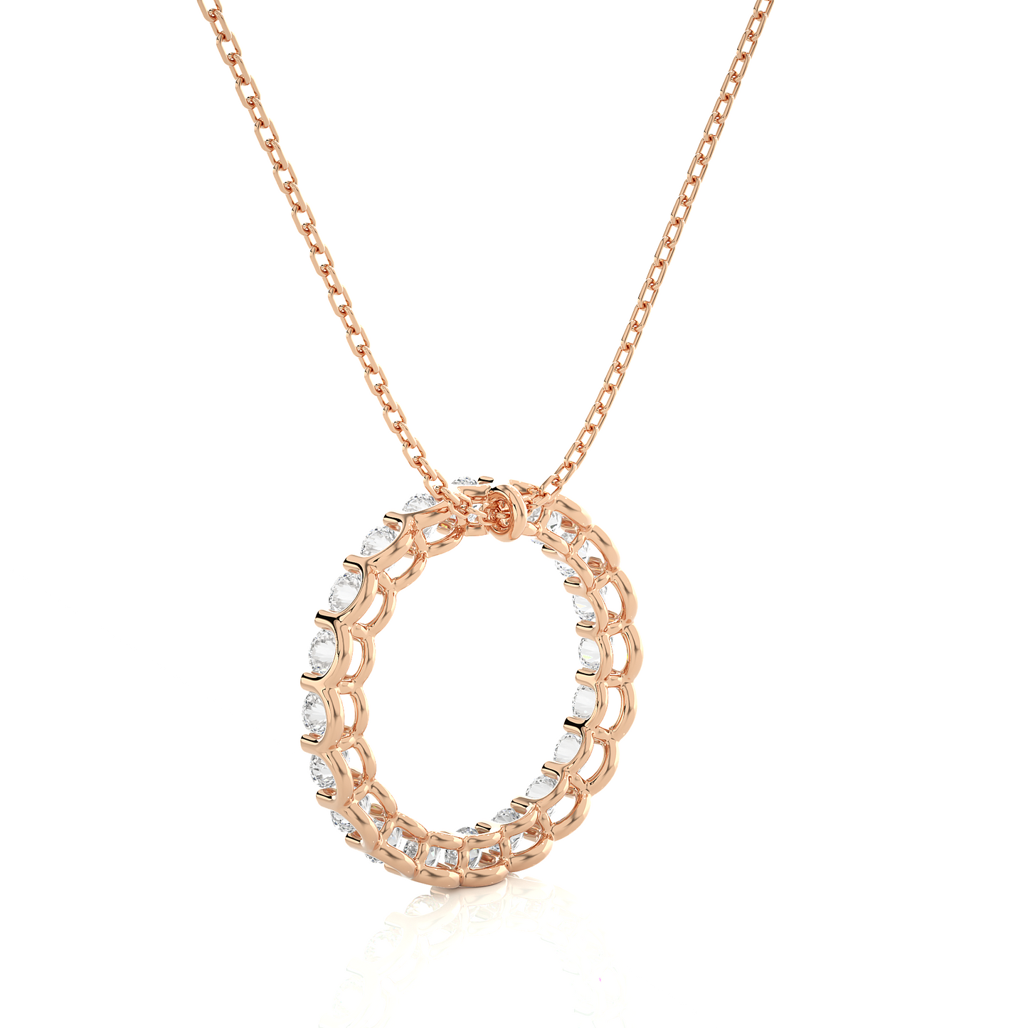 Minimal Circle Lab Diamond Pendant Necklace