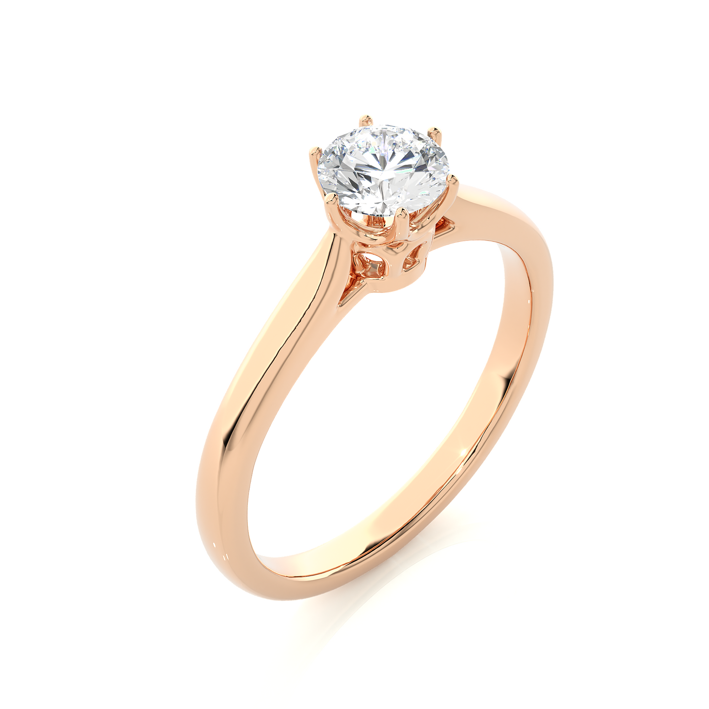 Classic Solitaire Vermeil Moissanite Lab Diamond Ring