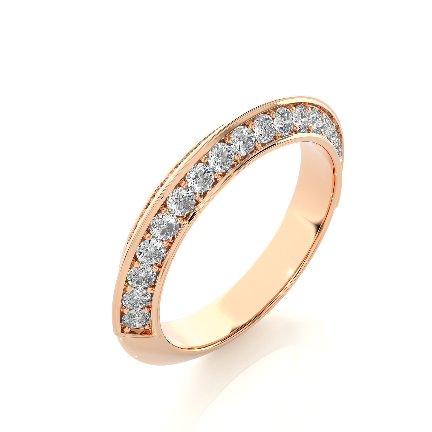 Delicate Lab Moissanite Wedding Band Gold Vermeil Stackable Ring