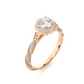 Twisted Halo Moissanite Lab Diamond Vermeil Ring