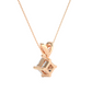 Vermeil Gold Princess Moissanite Diamond Solitaire Pendant Necklace