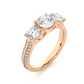 Round Three Stone Lab Grown / Moissanite Diamond Ring