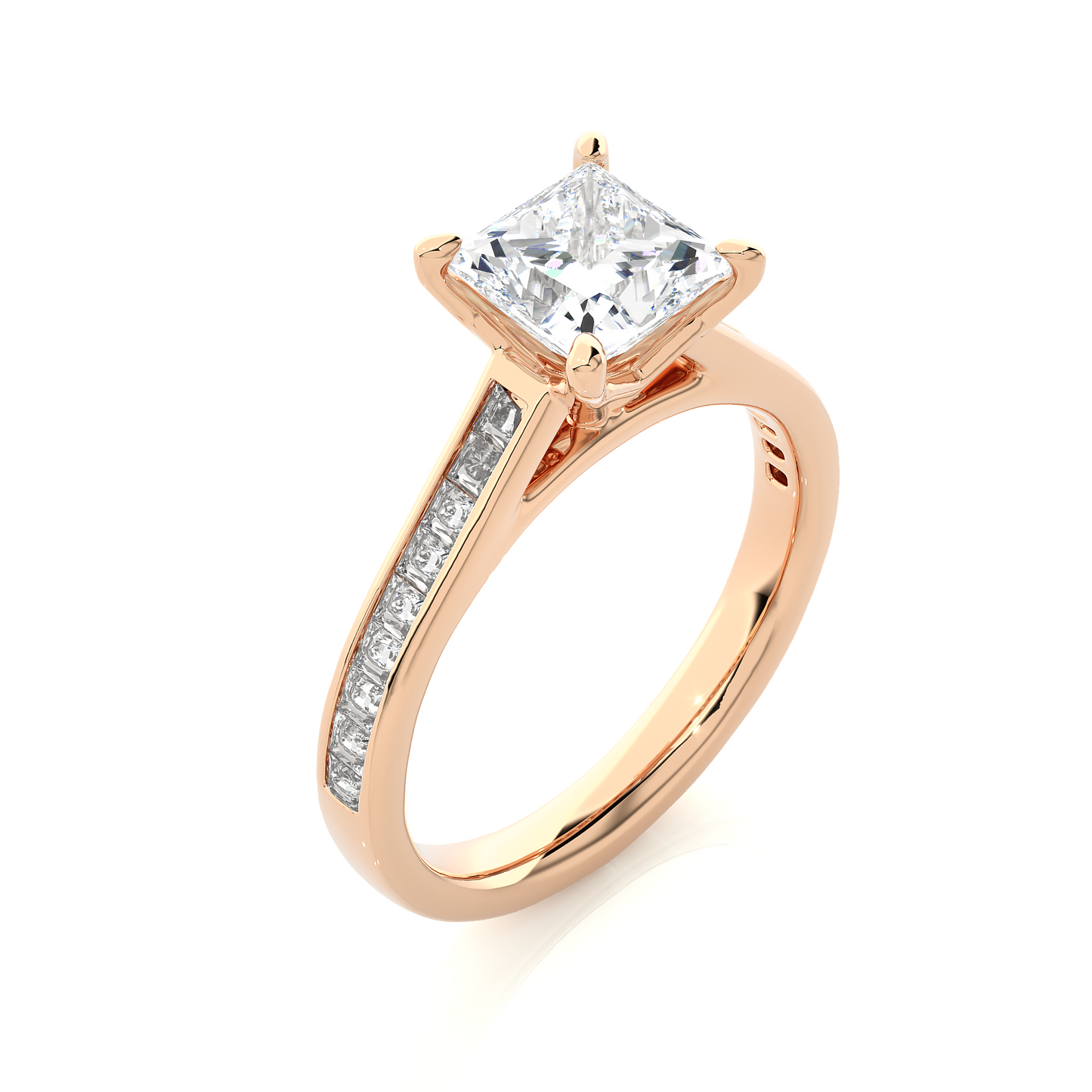 Princess Cut Lab / Moissanite Diamond Engagement Ring
