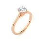 Elegant Vermeil Round Solitaire Moissanite Lab Diamond Ring