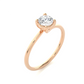Minimal Vermeil Solitaire Moissanite Lab Diamond Ring