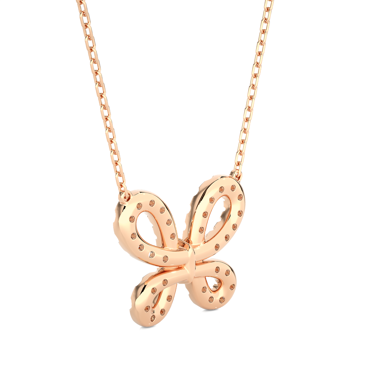 Butterfly Lab Grown Diamond Pendant Necklace