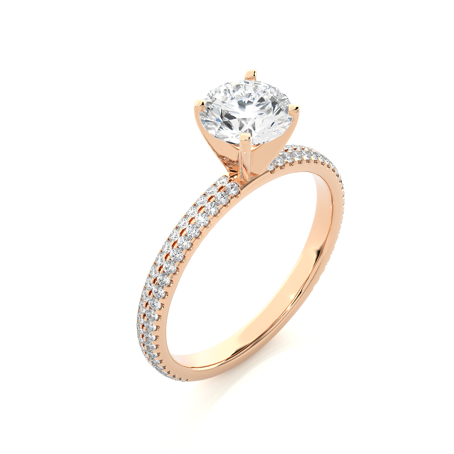 Pure Elegance Round Stone Moissanite Vermeil Engagement Ring