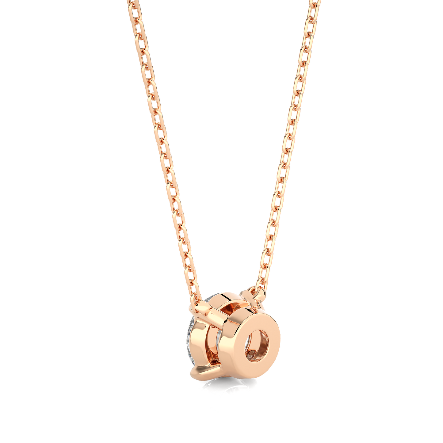 Vermeil Gold Round Moissanite Diamond Solitaire Pendant