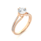 Round Moissanite Lab Diamond Split Shank Engagement Ring