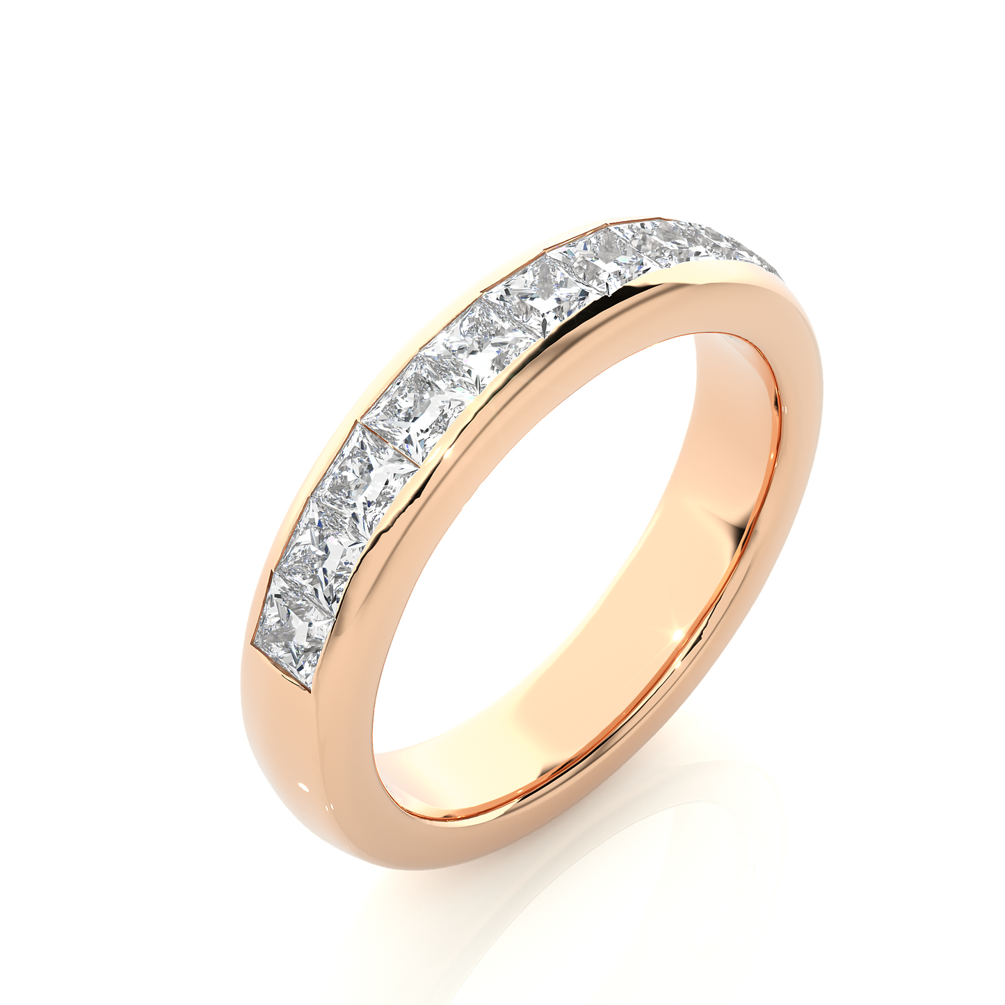 Princess Diamond Vermeil Classic Wedding Band Ring