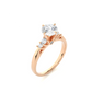 Three Stone Moissanite Lab Diamond Vermeil Ring