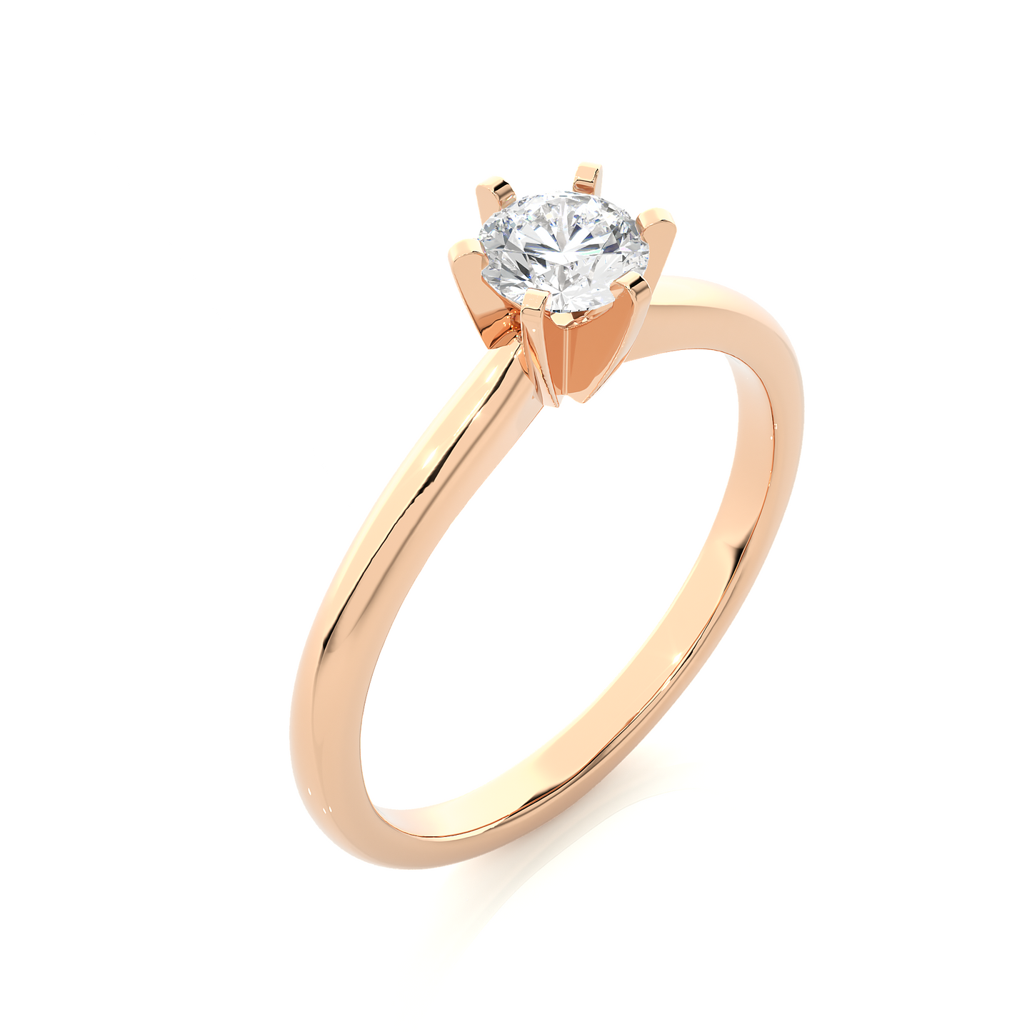 Delicate Round Vermeil Moissanite Lab Diamond Engagement Ring