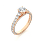 Luxury Vermeil Diamond Band Moissanite Lab Engagement Ring