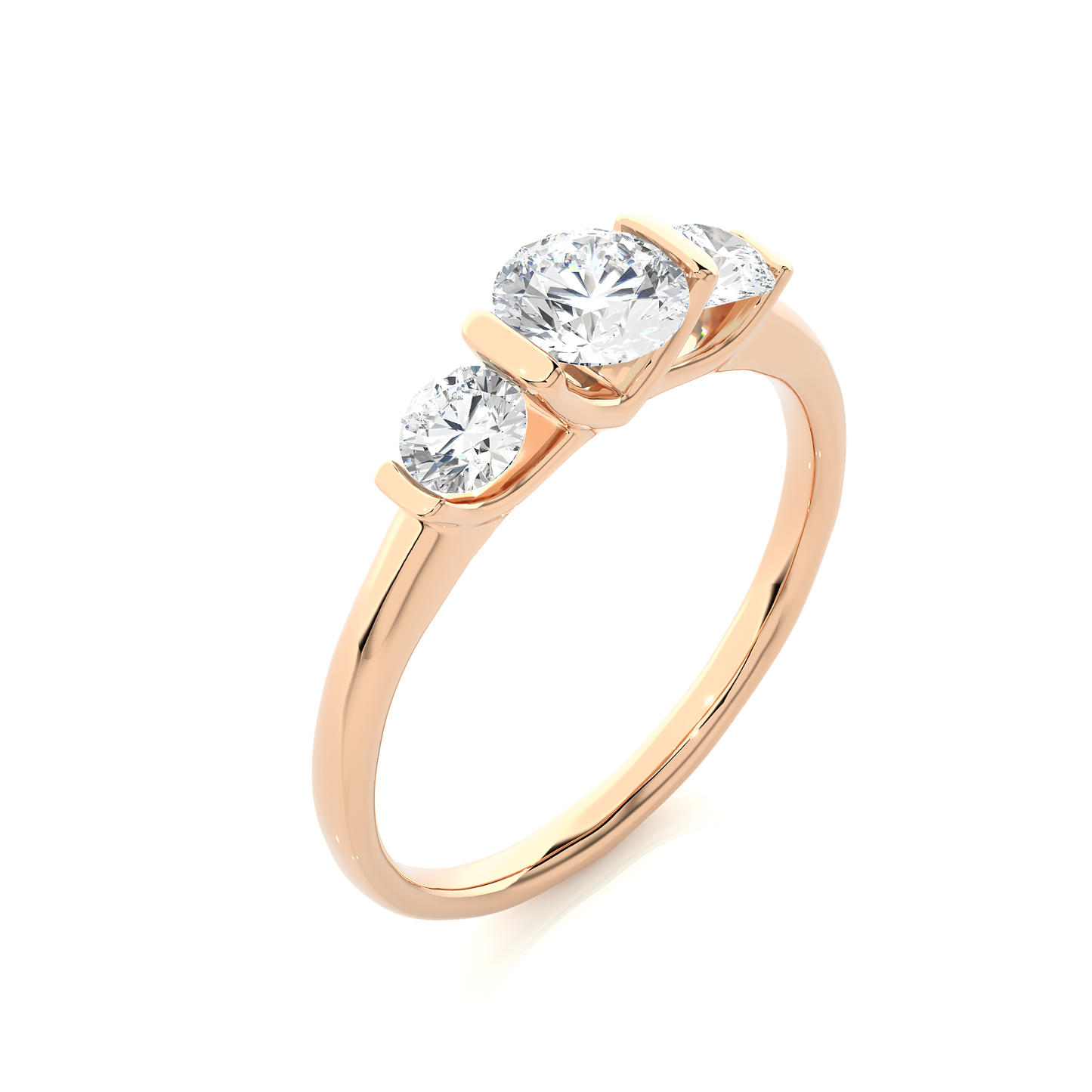 Lab Grown / Moissanite Diamond Three Stone Engagement Ring