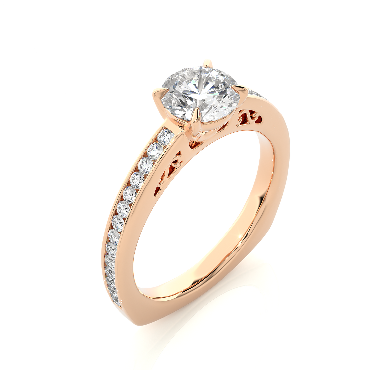 Round Cut Lab / Moissanite Diamond Engagement Ring
