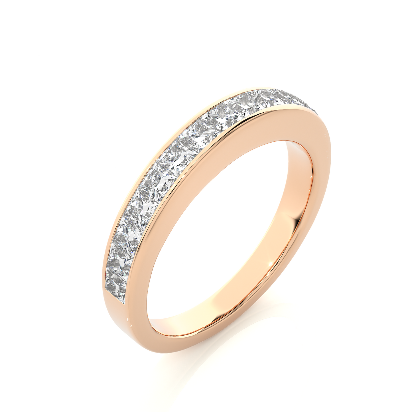 Luxe Vermeil Princess Cut Diamond Wedding Band