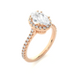 Oval Halo Diamond Moissanite Vermeil Engagement Ring