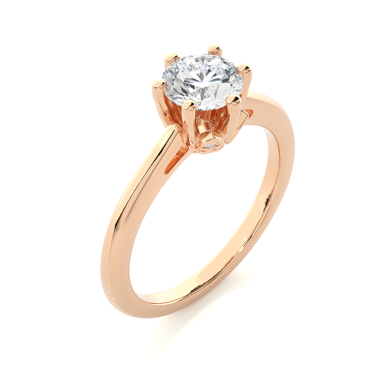 Elegant Round Cut Moissanite Lab Diamond Engagement Ring