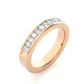 Baguette Round Diamond Moissanite Vermeil Wedding Band Ring