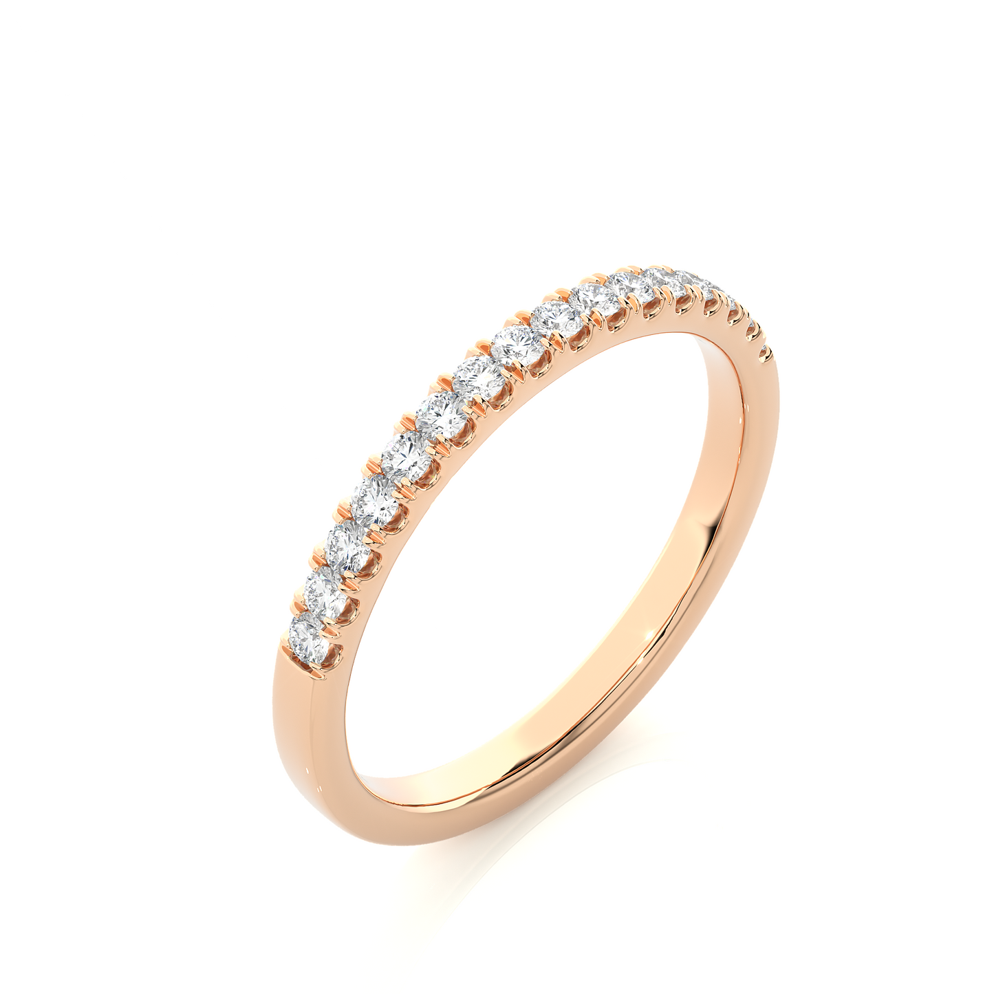 Dainty Half Eternity Moissanite Lab Diamond Vermeil Ring