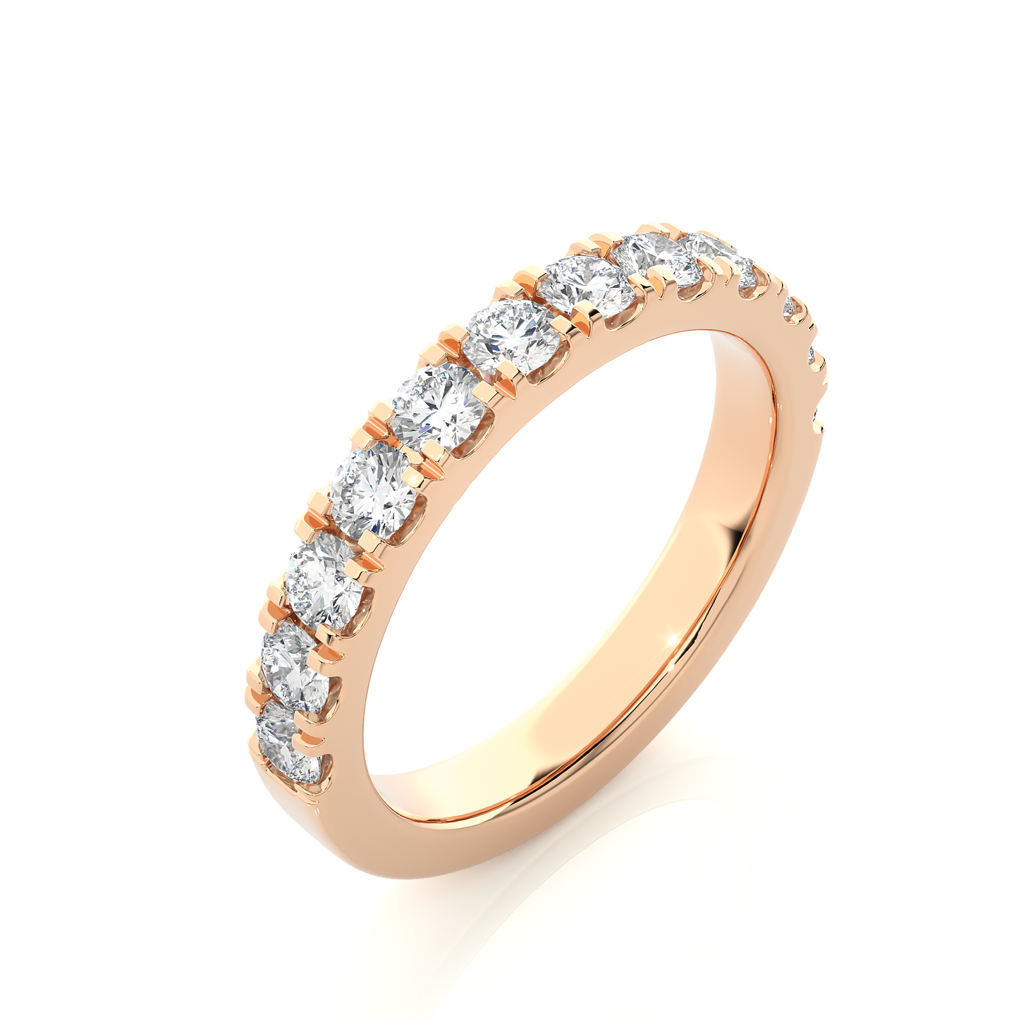 Round Prong Eternity Wedding Band Vermeil Ring