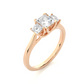Three Stone Princess Lab Diamond Engagement Ring
