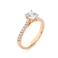 Classic Pavé Moissanite Lab Diamond Vermeil Engagement Ring