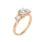 Round Diamond Three Stone Engagement Ring