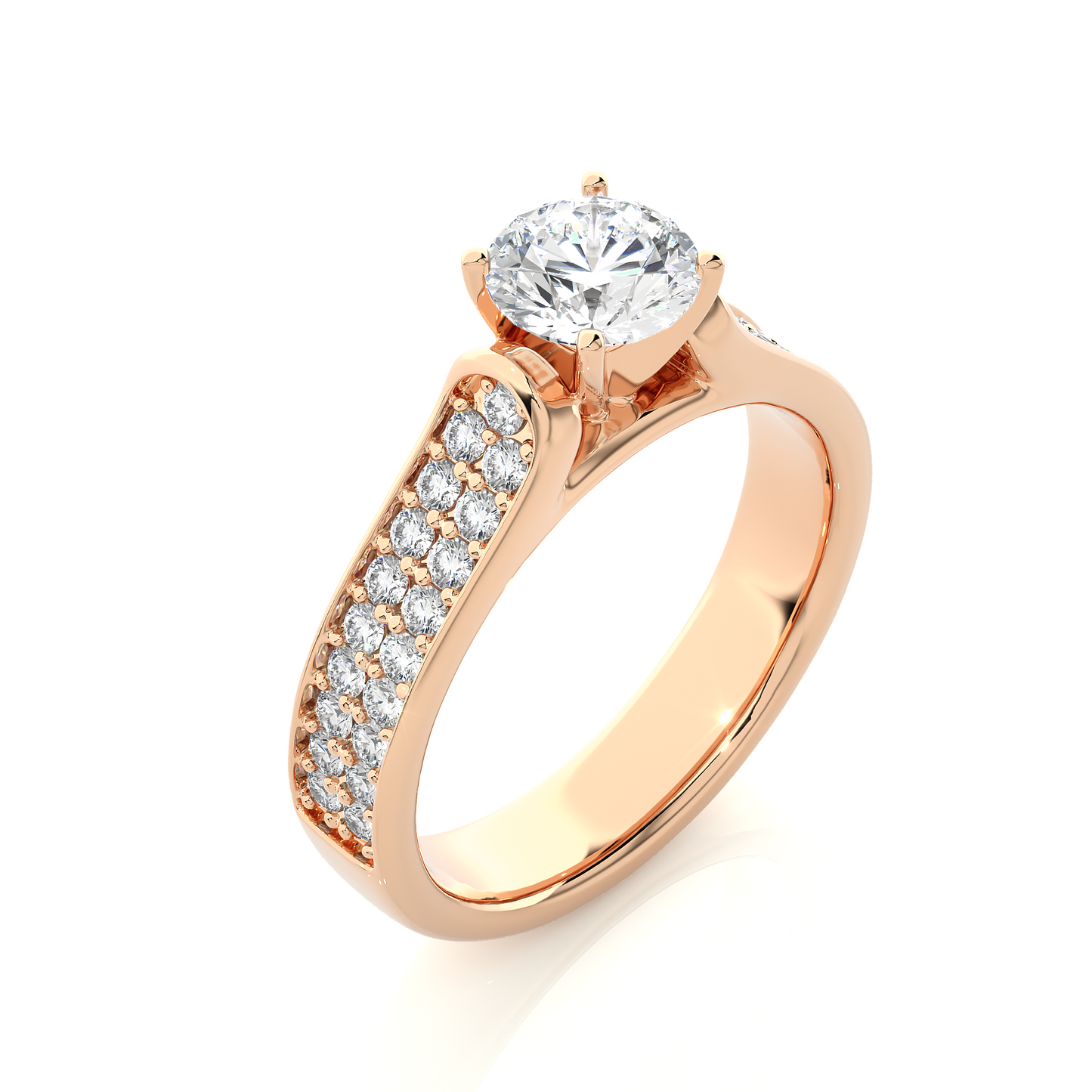Luxe Sparkle Round Diamond Moissanite Vermeil Ring