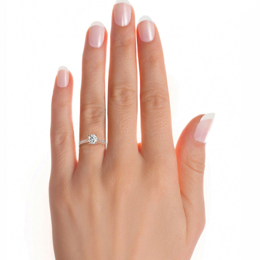 Luxury Solitaire Moissanite Lab Diamond Vermeil Ring