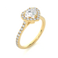 Heart Shape Halo Vermeil Moissanite Lab Diamond Ring