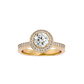 Vermeil Round Moissanite Lab Diamond Double Halo Ring