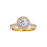 Vermeil Round Moissanite Lab Diamond Double Halo Ring