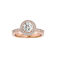 Vermeil Round Moissanite Lab Diamond Double Halo Ring