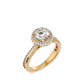 Vermeil Round Moissanite Lab Diamond Double Halo Ring