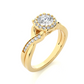 Vermeil Round Moissanite / Lab Grown Diamond Twisted Band Ring