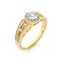 Vintage Halo Moissanite Lab Diamond Vermeil Ring